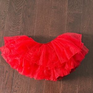 Red Tulle Layered Tutu Skirt